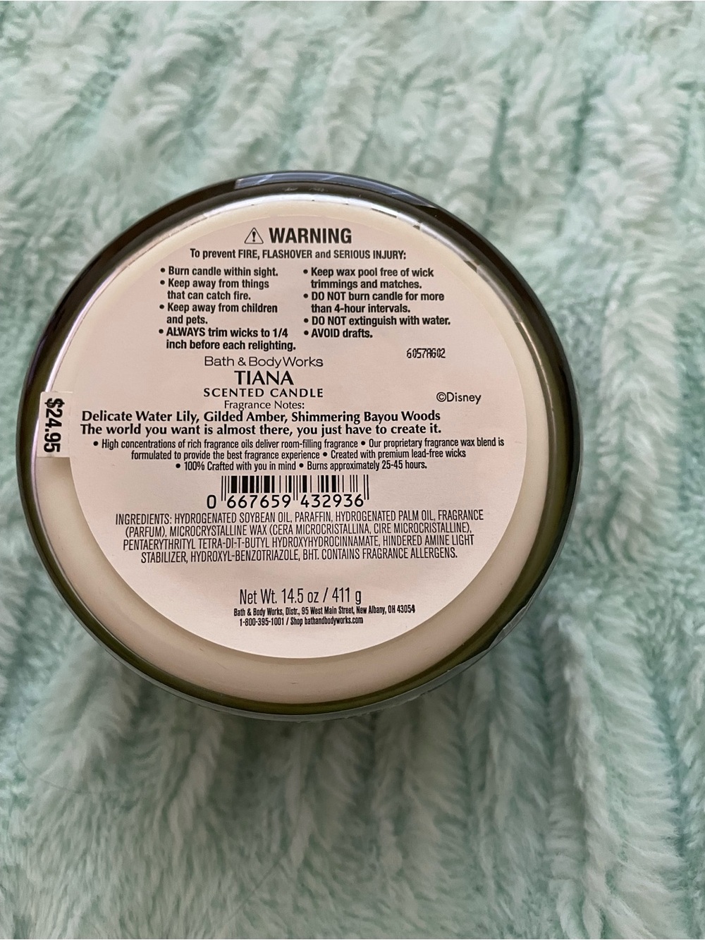 Bath & Body Works Tiana Scented Candle – Green with Purple Accents - Picture 2 of 3
